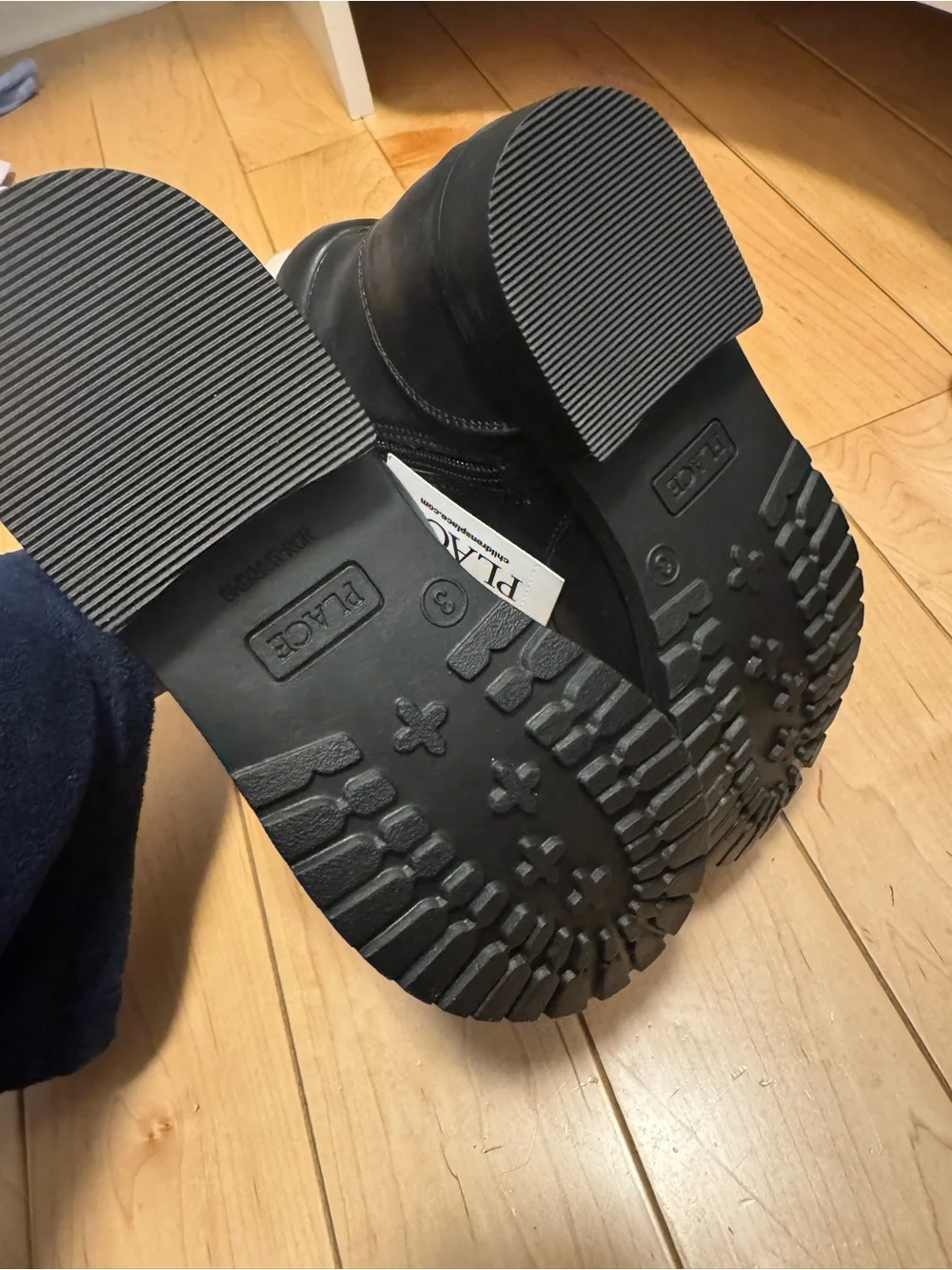 The Children's Place Black Lace-Up Kids Combat Boots